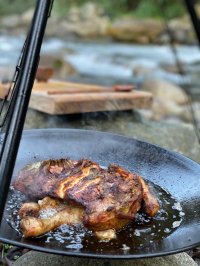 آشپزی در طبیعت مرغ سرخ شده به همراه سس مخصوص