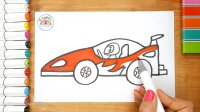 آموزش نقاشی ماشین مسابقه  - آموزش نقاشی کودکان - نقاشی آسان برای کودکان