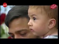 حال و هوای فرزند شهید حججی در مراسم یادبود پدر