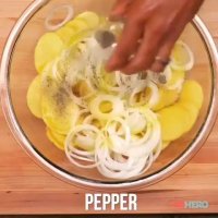 مخلوط سیب زمینی و پیاز