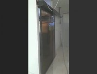 درب اتوماتیک اسلایدینگ تک لنگه بدون پنل ثابت هتل آفتاب زینبیه