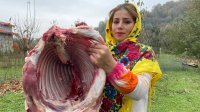 آشپزی در طبیعت ایران : دنده کباب شکم پر با باقالی پلو