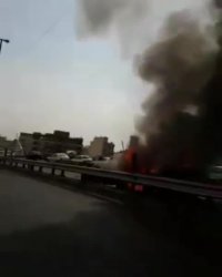 آتش سوزی در اتوبان یادگار امام
