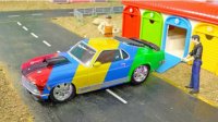 کارتون ماشین بازی پسرانه - تغییر رنگ ماشین در پارکینگ - بازی ماشین بازی