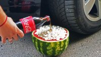 فیلم له شدن وسایل با ماشین - آزمایش ماشین در مقابل هندوانه کوکاکولا و منتوس