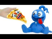 فیلم کودکانه کارتون خمیر بازی  شکمویی در خوردن پیتزا