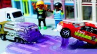 کارتون ماشین تصادفی ماشین بازی کودکانه : هیولای مایع بنفش