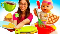 آشپزی نی نی کوچولو : پخت وافل برای نی نی آنابل : برنامه کودک دخترانه