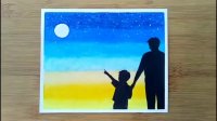 نقاشی برای روز پدر - آموزش مرحله به مرحله نقاشی با پاستیل