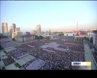 تظاهرات صد هزار نفر از مردم کره شمالی علیه آمریکا