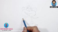 آموزش نقاشی کودکان : نقاشی و طراحی میمون بازیگوش و رنگ آمیزی #آموزش نقاشی