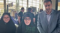 مریم کاظمی‌پور معاون توسعه ورزش بانوان وزیر ورزش و جوانان در مراسم استقبال از دختران طلایی والیبال ایران