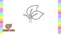 نقاشی برگ | آموزش نقاشی گیاه | نقاشی ساده و آسان | آموزش نقاشی کودکانه