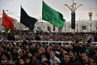 مراسم عزای حسینی روز عاشورا در حرم مطهر رضوی