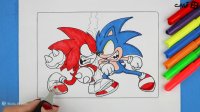 آموزش نقاشی و رنگ آمیزی سونیک و ناکلز نقاشی سونیک خارپشت 2 آموزش نقاشی کودکان