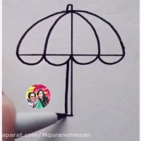 اموزش نقاشی / چتر رنگی رنکی برای کودکان