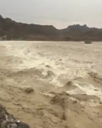 سیلاب رودخانه در شهرستان سرباز