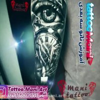 آموزش تتو چشم و ساعت روی ساعد دست