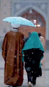 برف زمستانی در حرم امام رضا (ع)