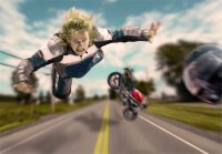 حکایت برخورد بعضی از مردم با کسی که با موتور تصادف کرده