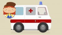 کارتون  ماشین آمبولانس و دختر مکانیک بیمار