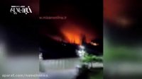 لحظه حمله هوایی رژیم صهیونیستی به حومه دمشق