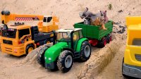 ماشین بازی کودکانه پسرانه - سقوط ماشین تراکتور به داخل آب - ماشین سنگین ساخت و ساز