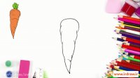 آموزش نقاشی هویج - کودکانه - گام به گام