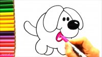 آموزش نقاشی حیوانات | نقاشی کودکانه زیبا | نقاشی سگ کوچولو کودکانه