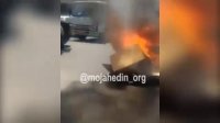 تظاهرات مرد شاپور - آتش زدن لاستیک و بستن خیابان