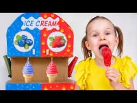 کلیپ بچه گانه پنج کوچولو : بازی بستنی فروشی با بابایی : وانیا مانیا