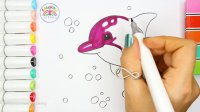 نقاشی آسان و زیبا دلفین | آموزش نقاشی دلفین Dolphin حیوانات | نقاشی برای کودکان