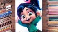 نقاشی سریع و حرفه ای شخصیت کارتونی Vanellope
