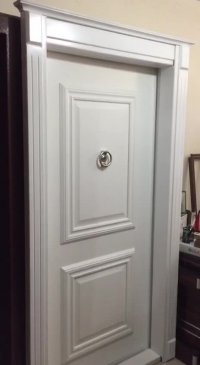 در ضد سرقت سفید پوششی مات با رویه ترک - آتاک درب