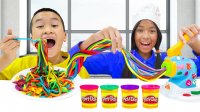 برنامه کودک آشپزی با اما : آشپزی با خمیر بازی : نودل های رنگی