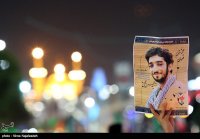 تصاویر هوایی از مراسم وداع با پیکر شهیدحججی در حرم مطهر رضوی