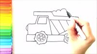 آموزش نقاشی کودکانه | نقاشی آسان کامیون برای کودکان