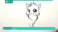 آموزش نقاشی کودکانه ساده و زیبا گربه