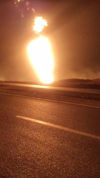 ویدئویی از دقایق اولیه انفجار در خط انتقال گاز سراسری بروجن