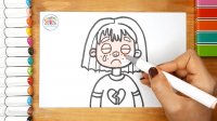 آموزش نقاشی دختر غمگین  - آموزش نقاشی کودکان - نقاشی آسان - نقاشی کودک