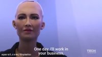 واکنش ربات سوفیا در هنگام دریافت حق شهروند