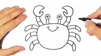 نقاشی خرچنگ کودکانه - آموزش مرحله به مرحله