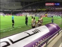 صحنه گل اول سپاهان از جایگاه ویژه ورزشگاه هزاع بن زاید