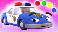 کارتون ماشین پلیس - رنگ آمیزی کودکانه