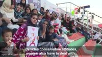 حضور زنان افغانی در ورزشگاه ها برای تماشای فوتبال