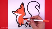 آموزش نقاشی به کودکان - نقاشی روباه
