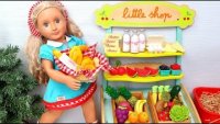 کارتون دخترانه خوشگل عروسک بازی - خرید مواد غذایی از فروشگاه