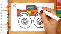 آموزش نقاشی ماشین هیولا  - آموزش نقاشی کودکان - نقاشی آسان - نقاشی کودک