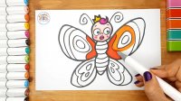 آموزش نقاشی پروانه - آموزش نقاشی کودکان - نقاشی آسان - نقاشی کودک