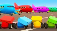 کارتون ماشین های رنگی : بردن بار به داخل هواپیما توسط ماشین های کوچولو